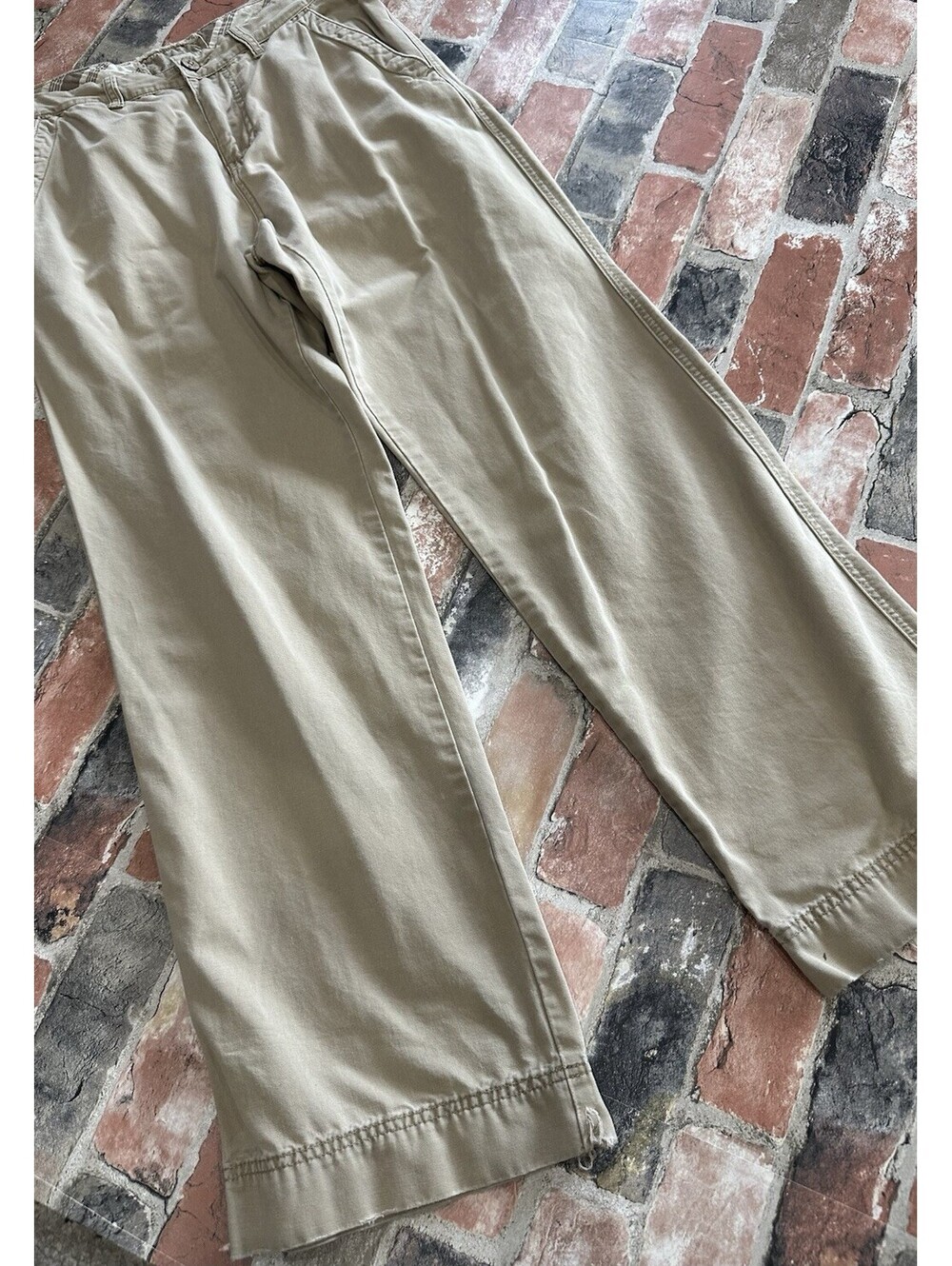 BKE Men’s 32R Tan Khaki Relaxed Straight Leg Chino Pants Raw Hem